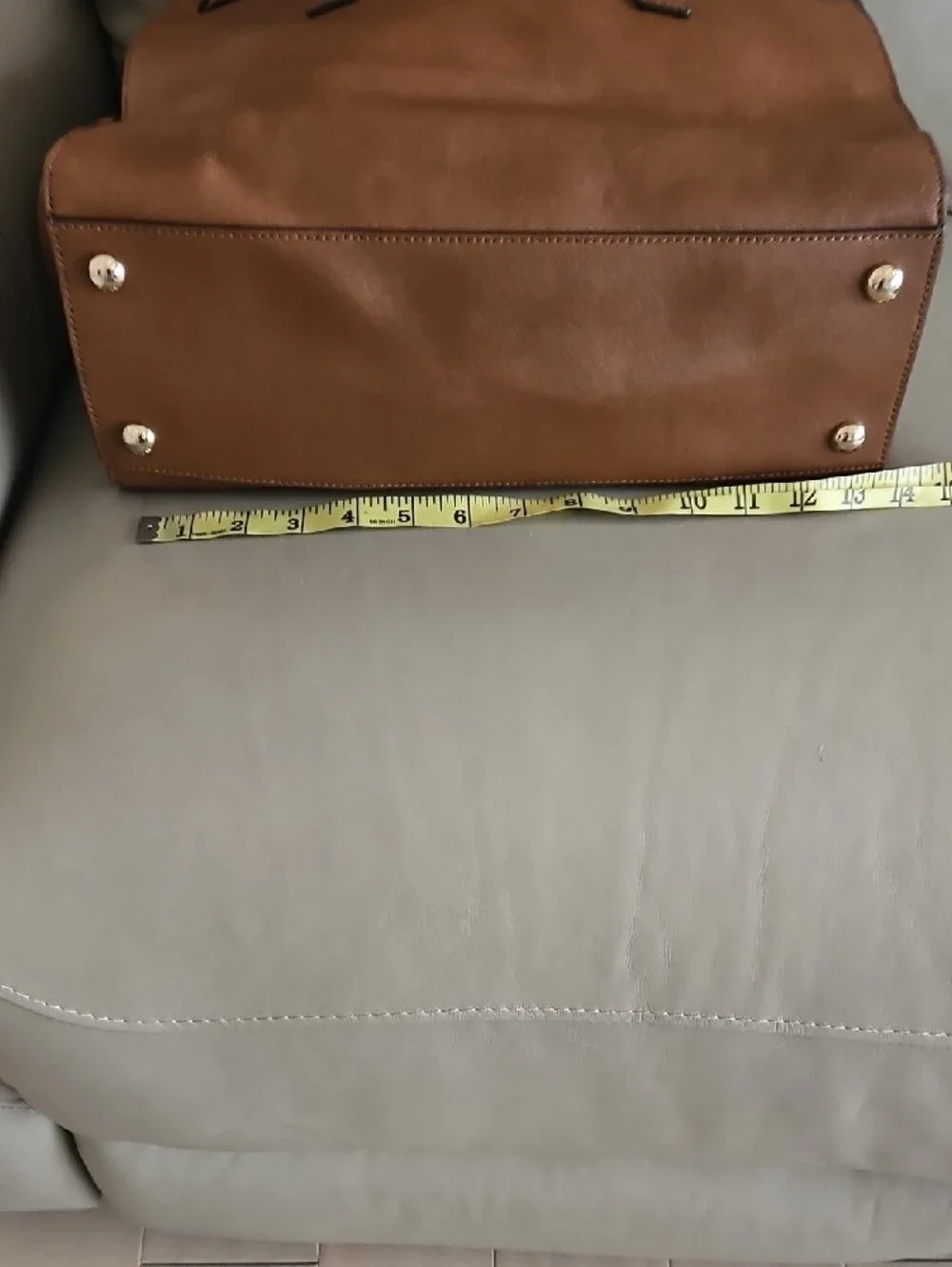 Michael Kors Chestnut Brown Leather Tote with Gold Hardware